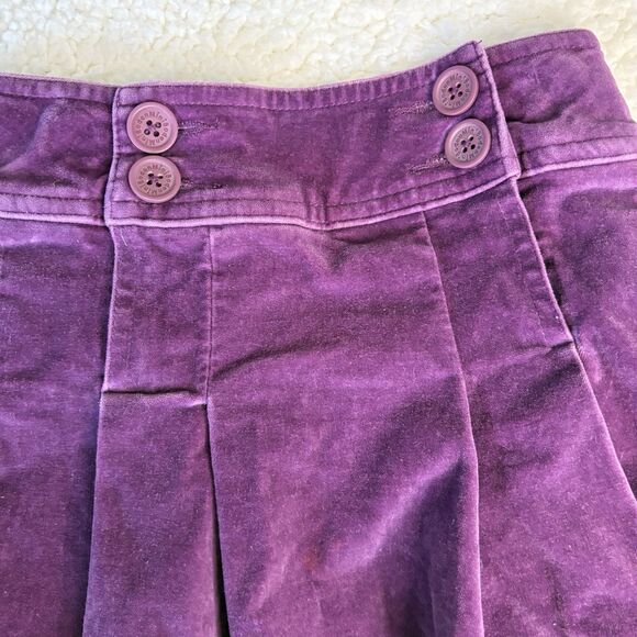 Mini Boden‎ Velvet Pleated Skirt Girls 5-6 Years Purple Cotton Schoolgirl - Picture 2 of 7